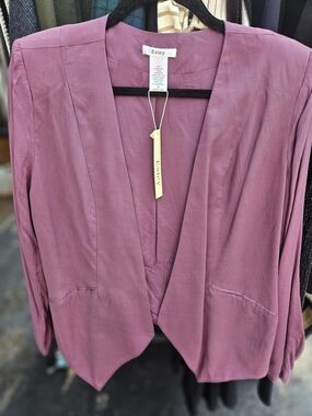 Esley Mauve Draped Open-Front Blazer